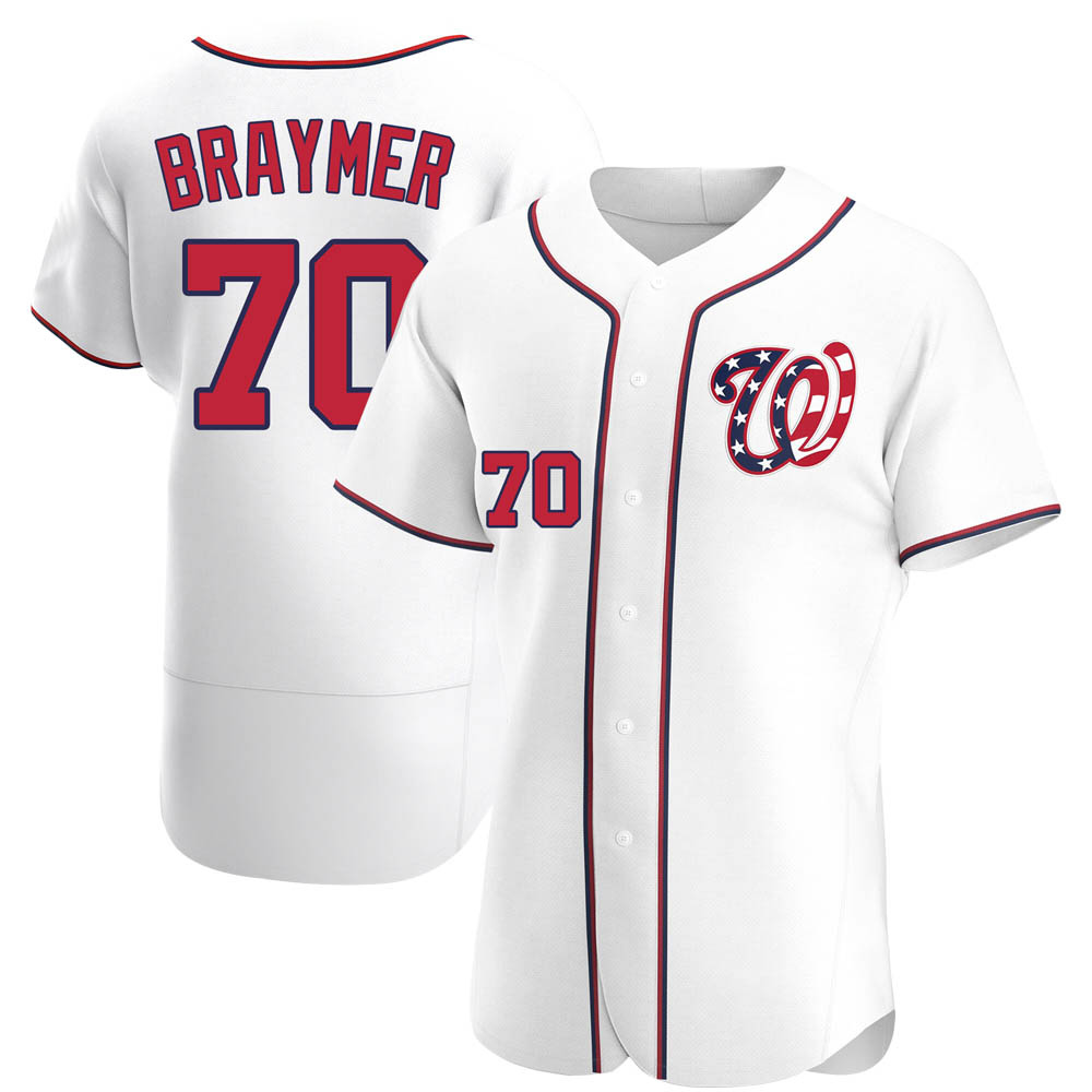 Authentic Ben Braymer Men's Washington Nationals White Alternate Jersey Authentic Ben Braymer Men's Washington Nationals White Alternate Jersey