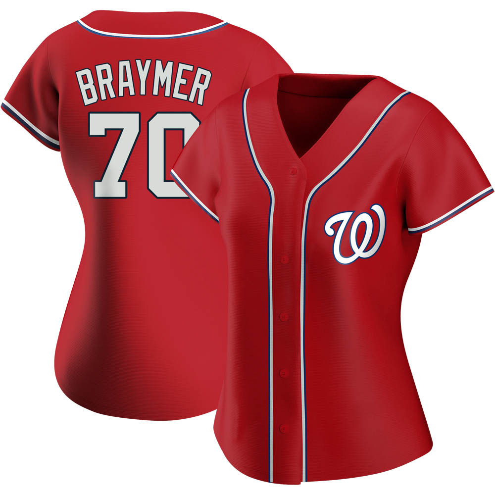 Authentic Ben Braymer Women's Washington Nationals Red Alternate Jersey Authentic Ben Braymer Women's Washington Nationals Red Alternate Jersey
