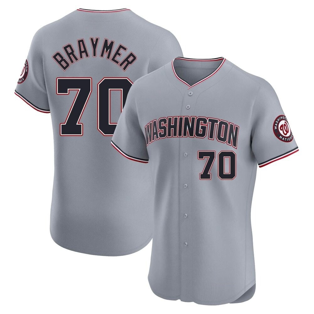 Elite Ben Braymer Men's Washington Nationals Gray Road Jersey Elite Ben Braymer Men's Washington Nationals Gray Road Jersey