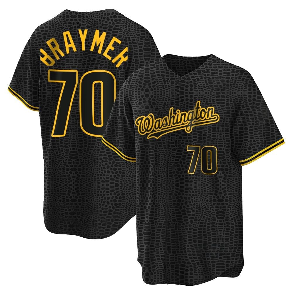 Replica Ben Braymer Men's Washington Nationals Black Snake Skin City Jersey Replica Ben Braymer Men's Washington Nationals Black Snake Skin City Jersey