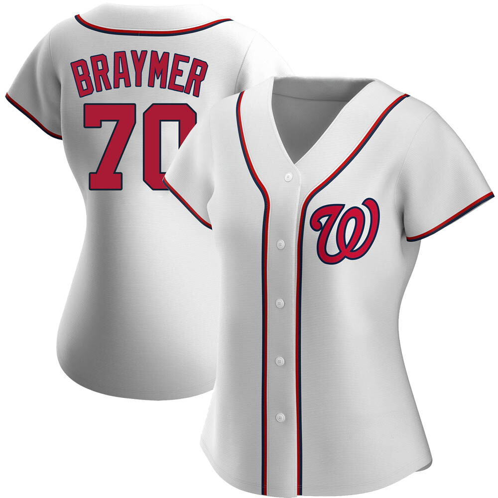 Replica Ben Braymer Women's Washington Nationals White Home Jersey