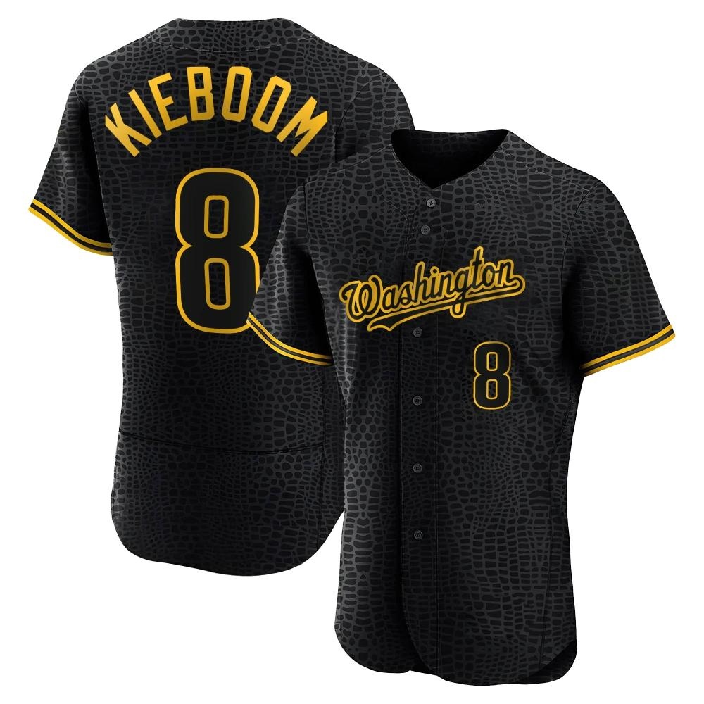 Authentic Carter Kieboom Men's Washington Nationals Black Snake Skin City Jersey Authentic Carter Kieboom Men's Washington Nationals Black Snake Skin City Jersey