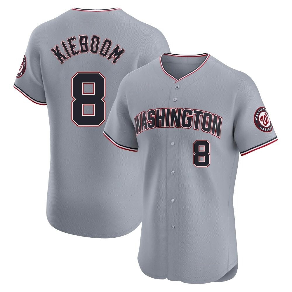 Elite Carter Kieboom Men's Washington Nationals Gray Road Jersey Elite Carter Kieboom Men's Washington Nationals Gray Road Jersey
