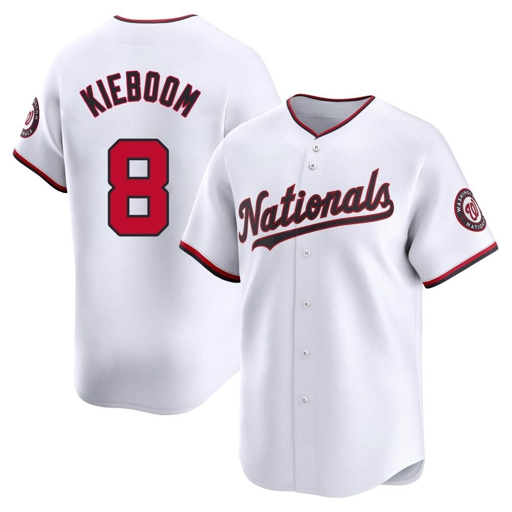 Limited Carter Kieboom Men's Washington Nationals White Home Jersey Limited Carter Kieboom Men's Washington Nationals White Home Jersey