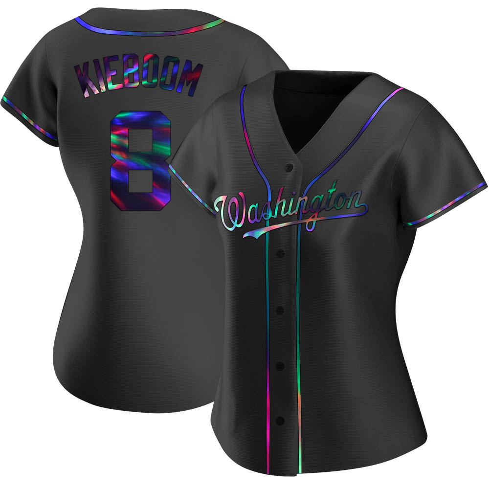 Replica Carter Kieboom Women's Washington Nationals Black Holographic Alternate Jersey Replica Carter Kieboom Women's Washington Nationals Black Holographic Alternate Jersey