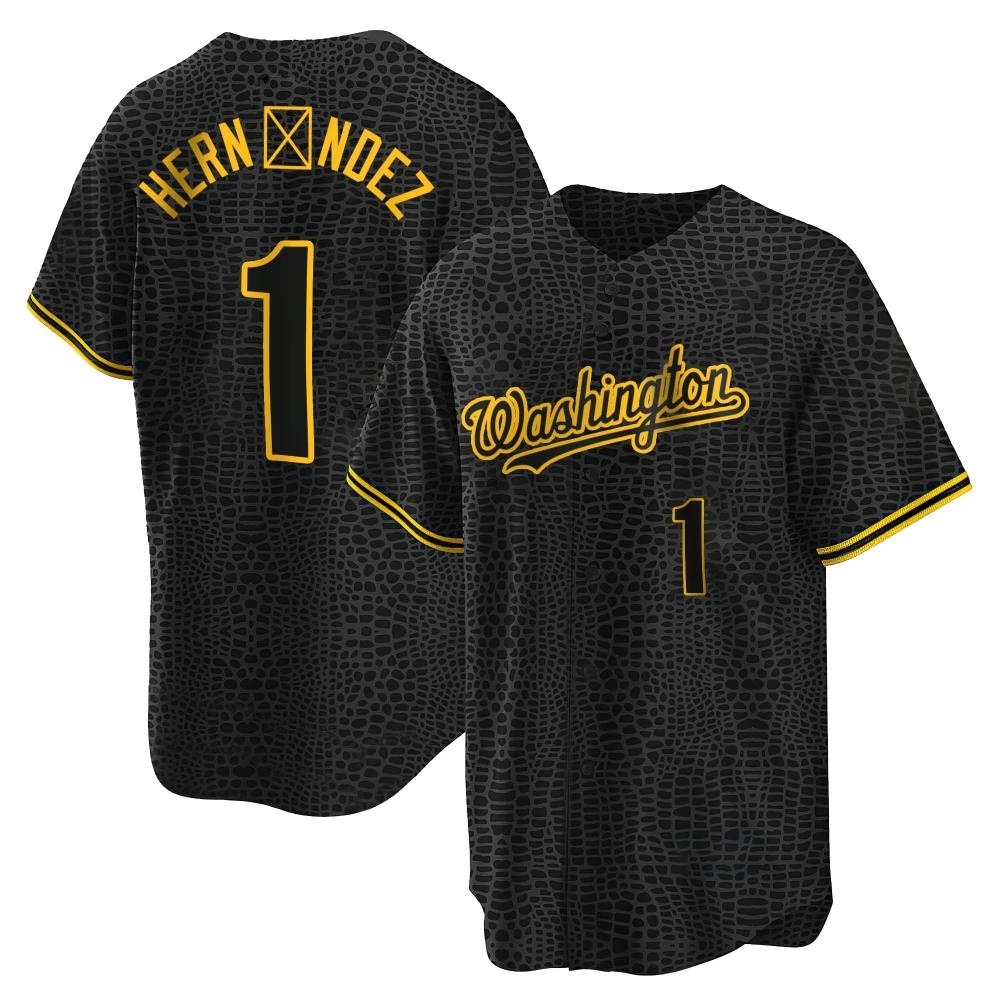 Replica Cesar Hernandez Men's Washington Nationals Black Snake Skin City Jersey Replica Cesar Hernandez Men's Washington Nationals Black Snake Skin City Jersey