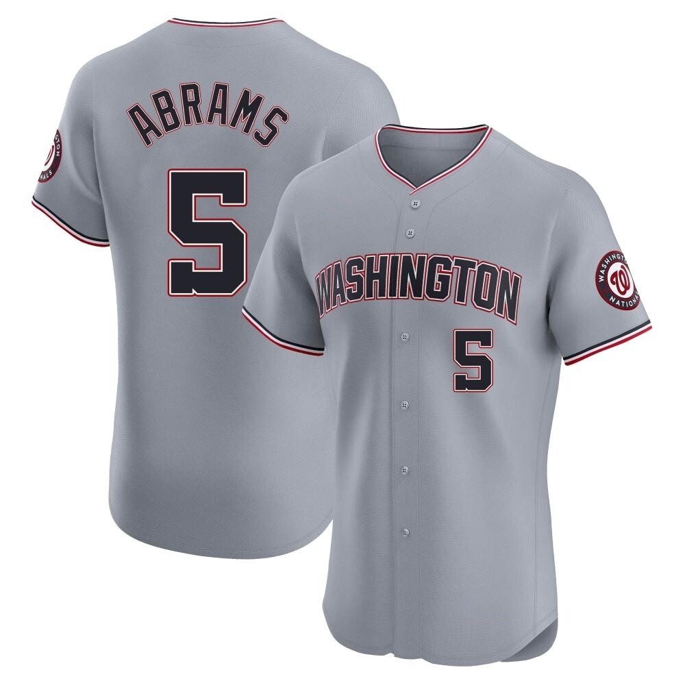 Elite CJ Abrams Men's Washington Nationals Gray Road Jersey Elite CJ Abrams Men's Washington Nationals Gray Road Jersey