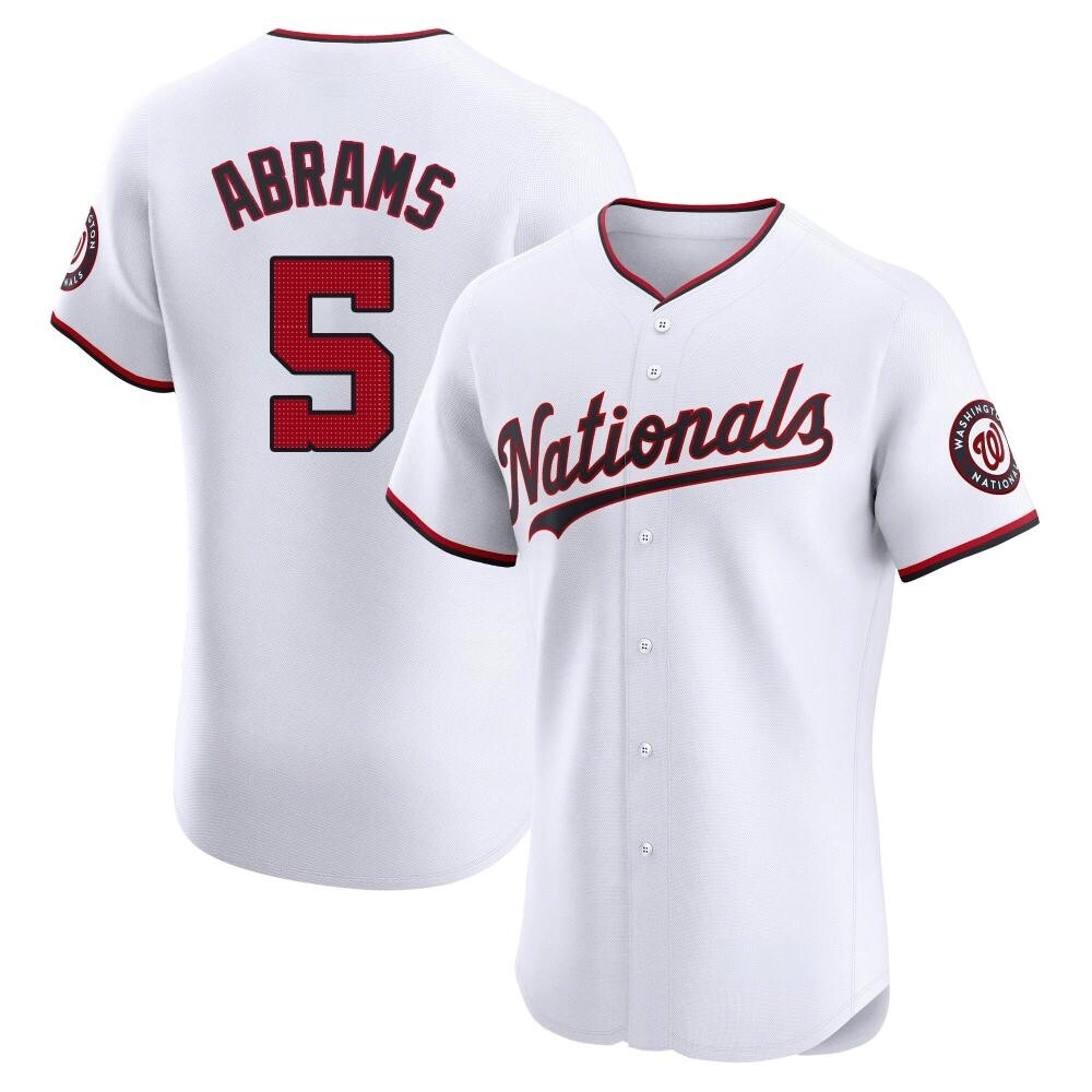 Elite CJ Abrams Men's Washington Nationals White Home Jersey Elite CJ Abrams Men's Washington Nationals White Home Jersey