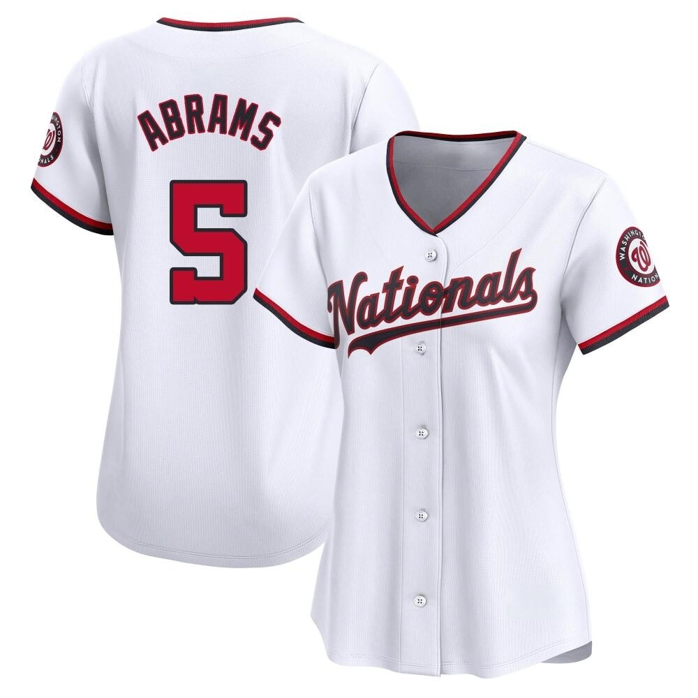 Limited CJ Abrams Women's Washington Nationals White Home Jersey Limited CJ Abrams Women's Washington Nationals White Home Jersey