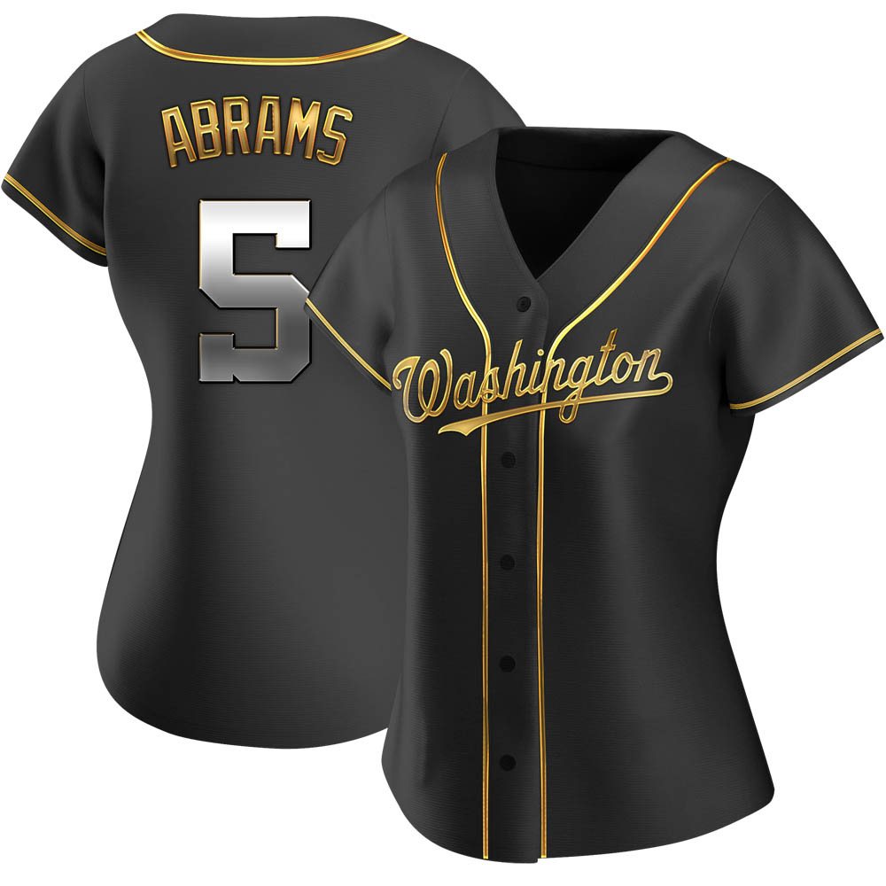 Replica CJ Abrams Women's Washington Nationals Black Golden Alternate Jersey Replica CJ Abrams Women's Washington Nationals Black Golden Alternate Jersey