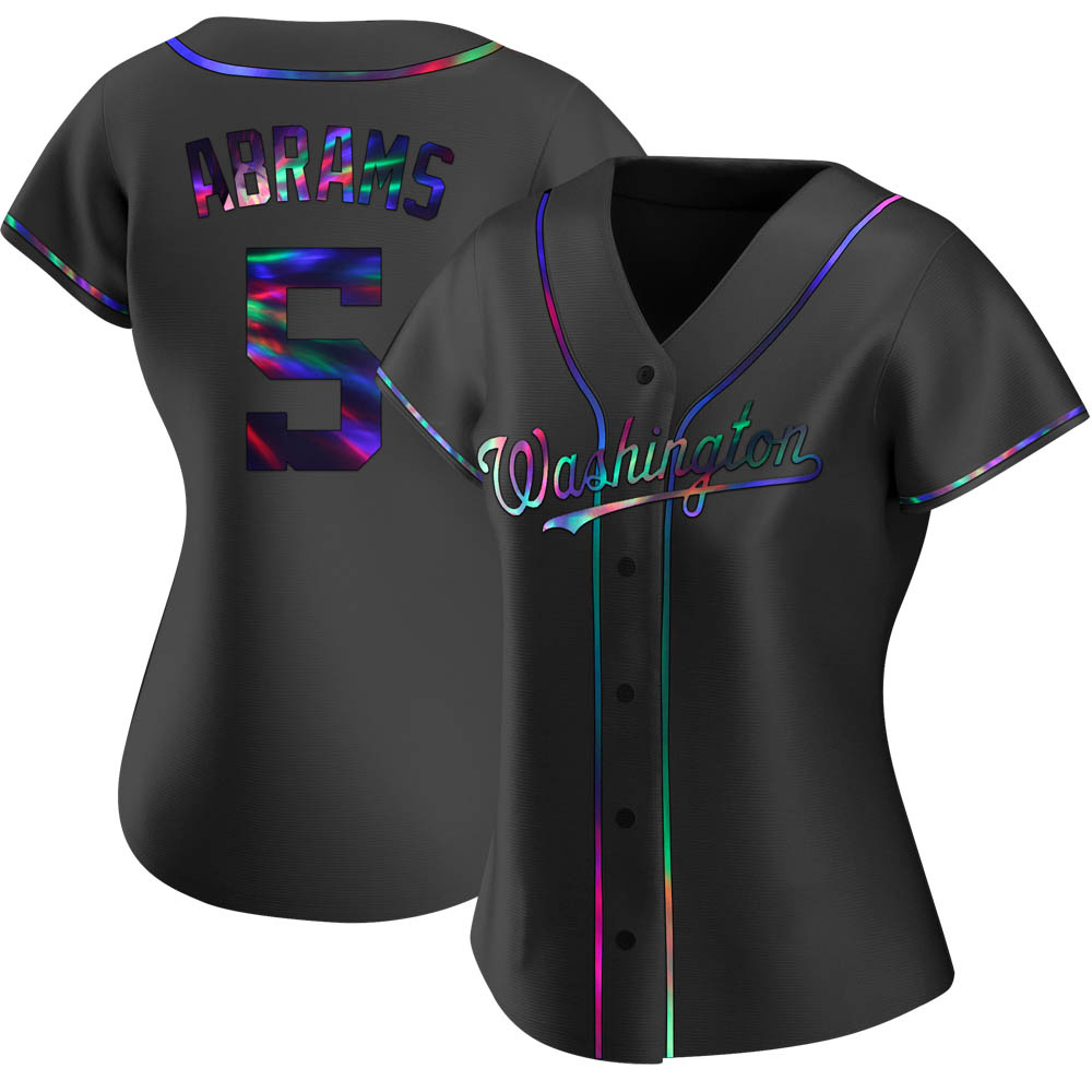 Replica CJ Abrams Women's Washington Nationals Black Holographic Alternate Jersey Replica CJ Abrams Women's Washington Nationals Black Holographic Alternate Jersey