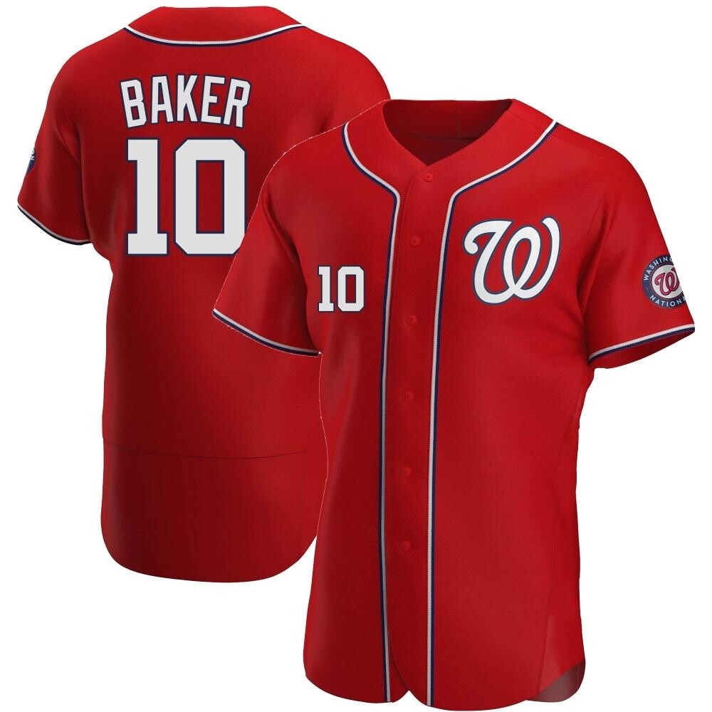 Authentic Darren Baker Men's Washington Nationals Red Alternate Jersey Authentic Darren Baker Men's Washington Nationals Red Alternate Jersey
