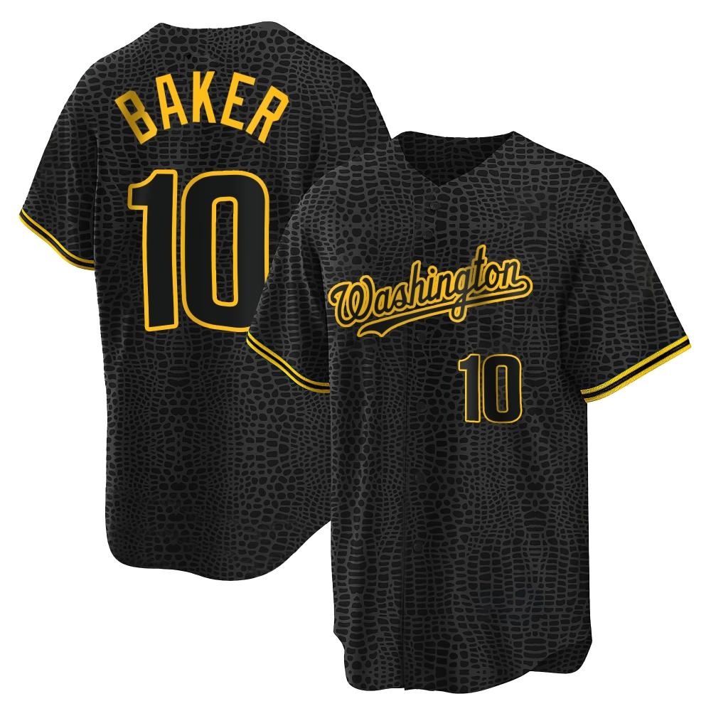 Replica Darren Baker Men's Washington Nationals Black Snake Skin City Jersey Replica Darren Baker Men's Washington Nationals Black Snake Skin City Jersey