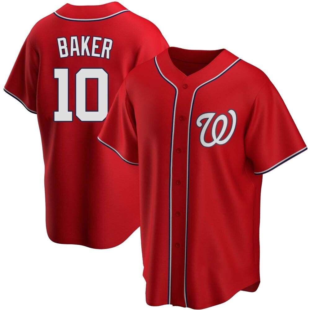 Replica Darren Baker Youth Washington Nationals Red Alternate Jersey Replica Darren Baker Youth Washington Nationals Red Alternate Jersey