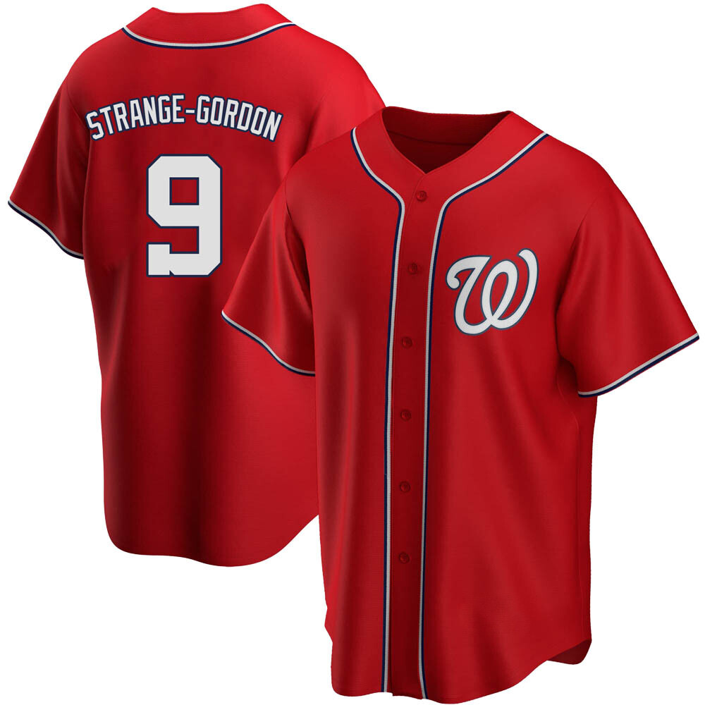 Replica Dee Strange-Gordon Youth Washington Nationals Red Alternate Jersey Replica Dee Strange-Gordon Youth Washington Nationals Red Alternate Jersey