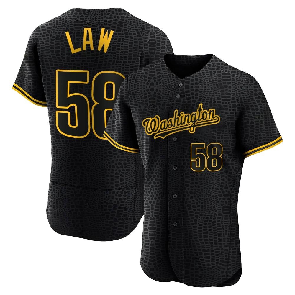 Authentic Derek Law Men's Washington Nationals Black Snake Skin City Jersey Authentic Derek Law Men's Washington Nationals Black Snake Skin City Jersey