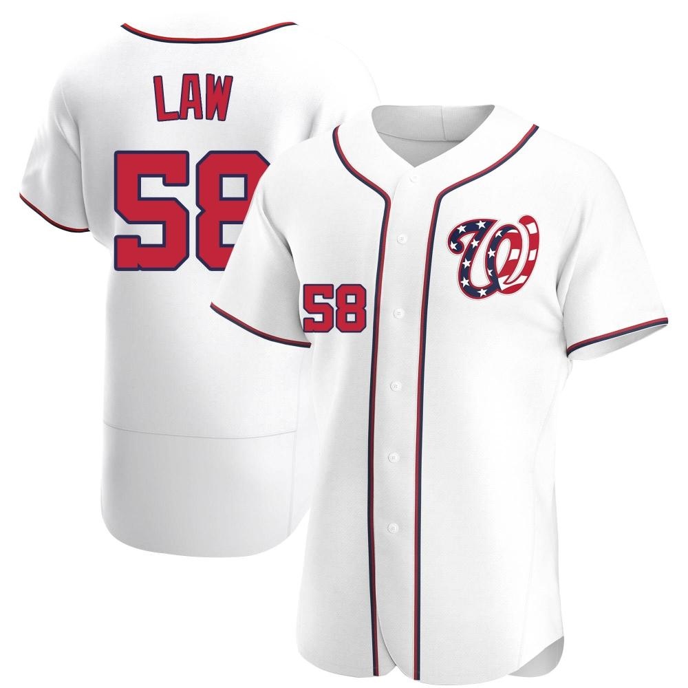 Authentic Derek Law Men's Washington Nationals White Alternate Jersey Authentic Derek Law Men's Washington Nationals White Alternate Jersey