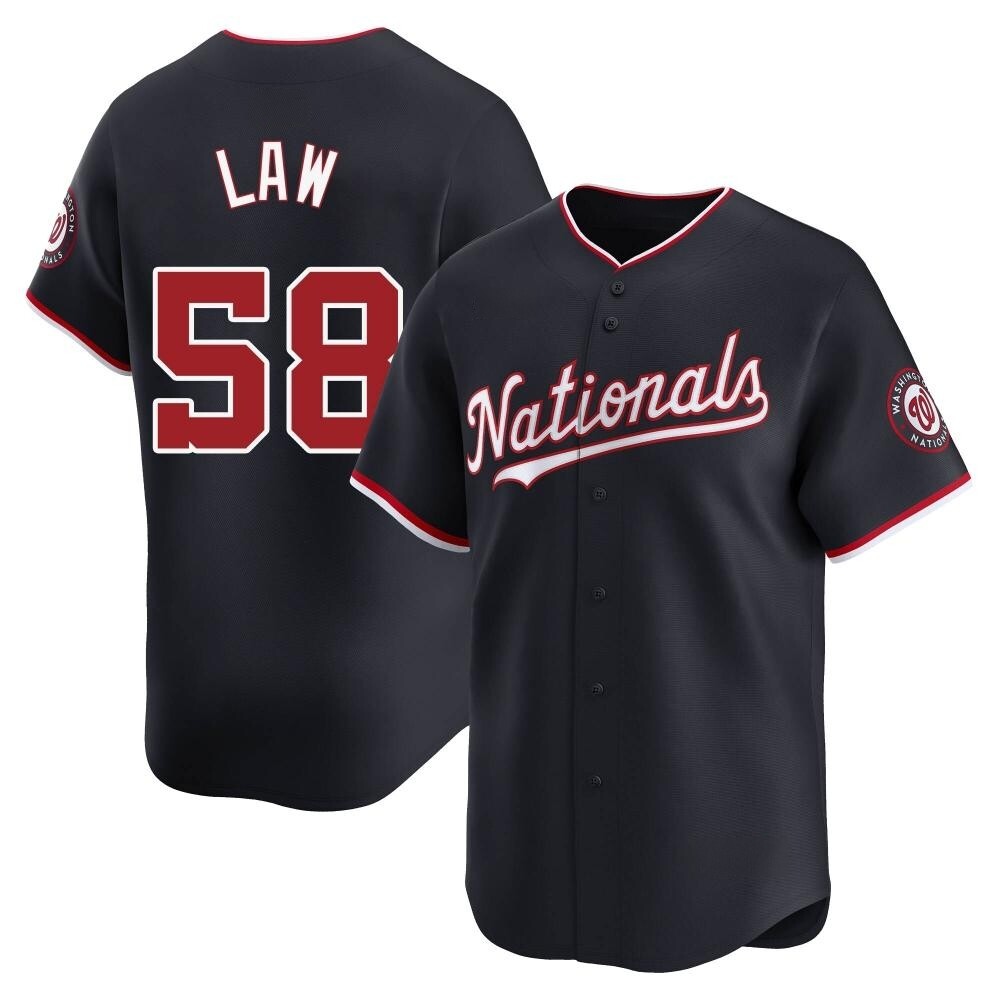 Limited Derek Law Men's Washington Nationals Navy Alternate Jersey Limited Derek Law Men's Washington Nationals Navy Alternate Jersey