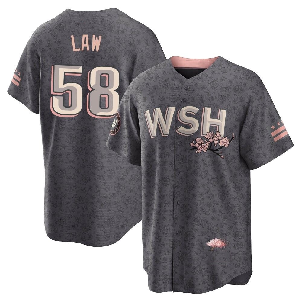 Replica Derek Law Men's Washington Nationals Gray 2022 City Connect Jersey Replica Derek Law Men's Washington Nationals Gray 2022 City Connect Jersey