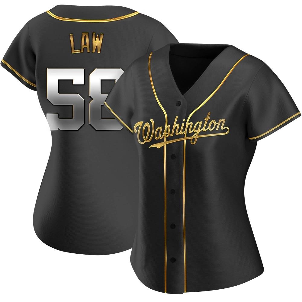 Replica Derek Law Women's Washington Nationals Black Golden Alternate Jersey Replica Derek Law Women's Washington Nationals Black Golden Alternate Jersey