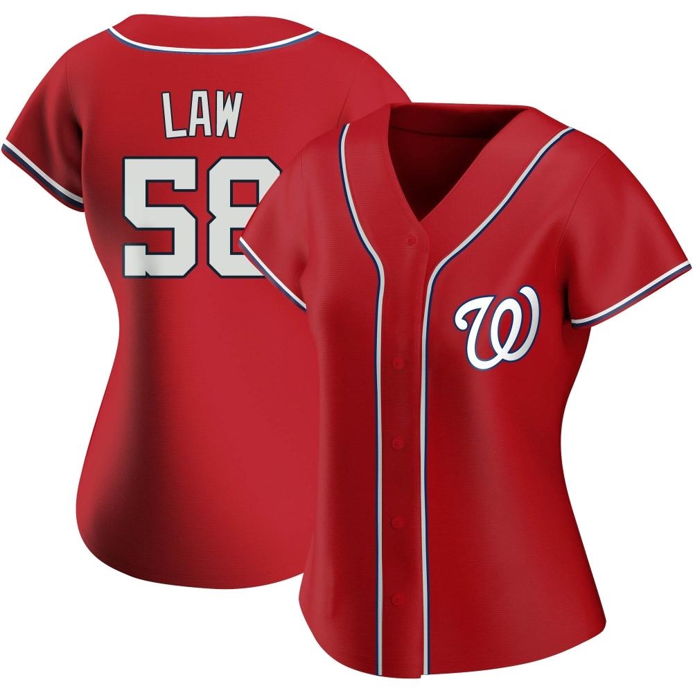 Replica Derek Law Women's Washington Nationals Red Alternate Jersey Replica Derek Law Women's Washington Nationals Red Alternate Jersey