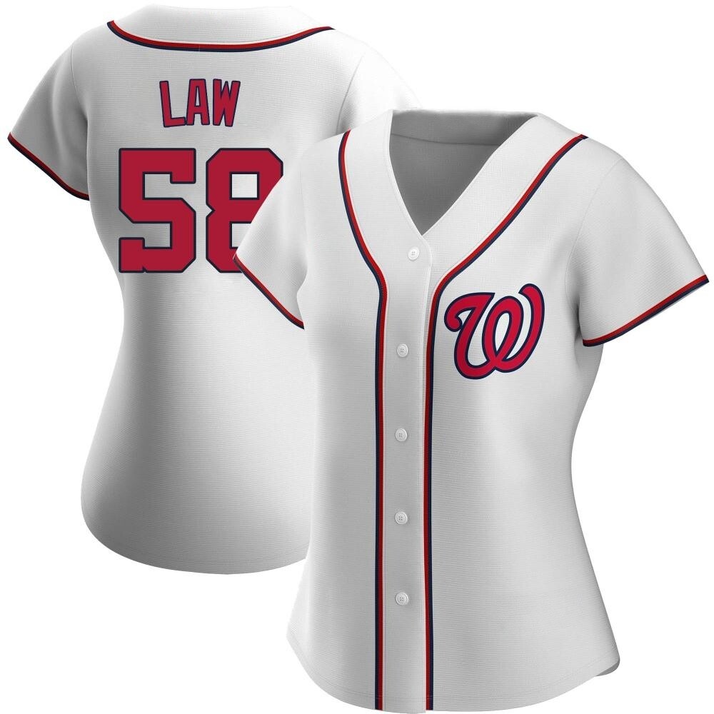 Replica Derek Law Women's Washington Nationals White Home Jersey Replica Derek Law Women's Washington Nationals White Home Jersey