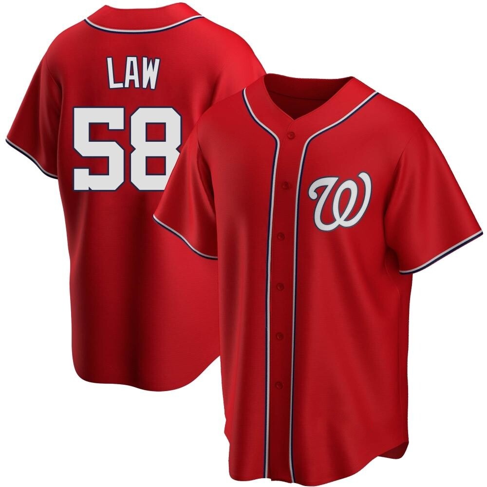 Replica Derek Law Youth Washington Nationals Red Alternate Jersey Replica Derek Law Youth Washington Nationals Red Alternate Jersey