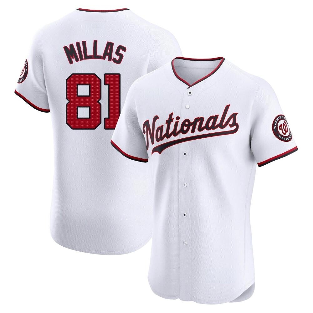 Elite Drew Millas Men's Washington Nationals White Home Jersey Elite Drew Millas Men's Washington Nationals White Home Jersey