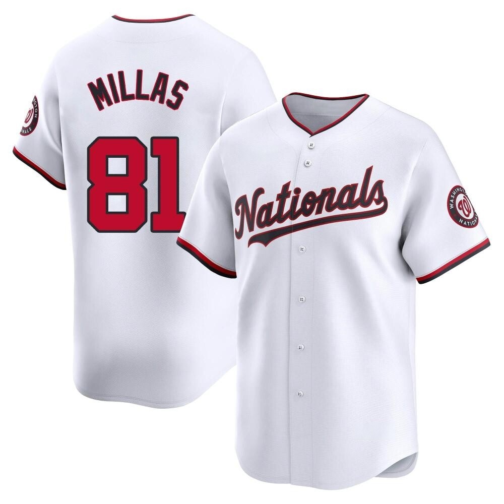Limited Drew Millas Men's Washington Nationals White Home Jersey Limited Drew Millas Men's Washington Nationals White Home Jersey