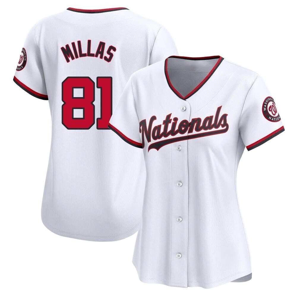 Limited Drew Millas Women's Washington Nationals White Home Jersey Limited Drew Millas Women's Washington Nationals White Home Jersey