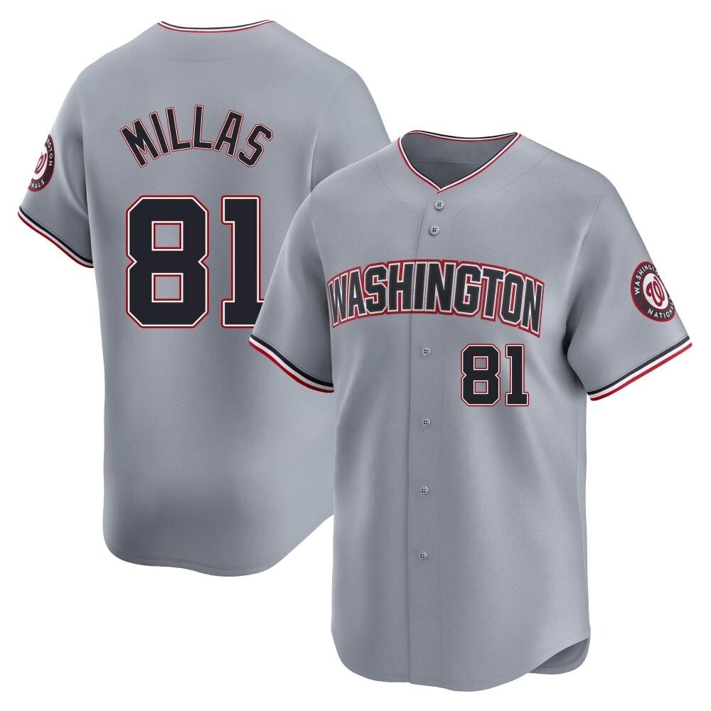 Limited Drew Millas Youth Washington Nationals Gray Road Jersey Limited Drew Millas Youth Washington Nationals Gray Road Jersey