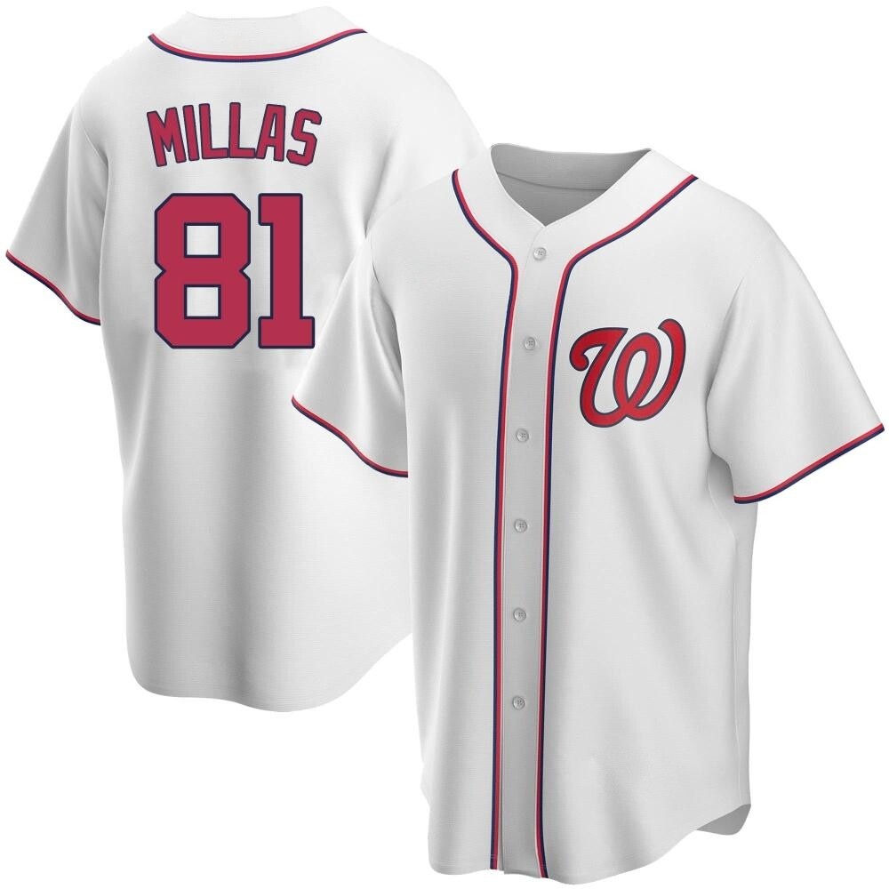 Replica Drew Millas Youth Washington Nationals White Home Jersey Replica Drew Millas Youth Washington Nationals White Home Jersey