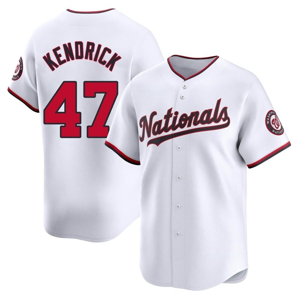Limited Howie Kendrick Men's Washington Nationals White Home Jersey Limited Howie Kendrick Men's Washington Nationals White Home Jersey