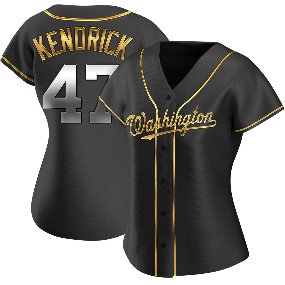 Replica Howie Kendrick Women's Washington Nationals Black Golden Alternate Jersey Replica Howie Kendrick Women's Washington Nationals Black Golden Alternate Jersey
