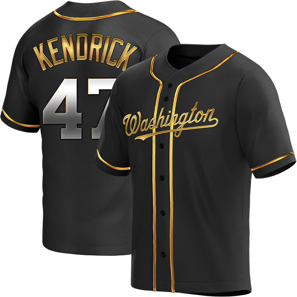 Replica Howie Kendrick Youth Washington Nationals Black Golden Alternate Jersey Replica Howie Kendrick Youth Washington Nationals Black Golden Alternate Jersey