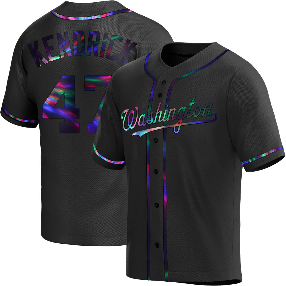 Replica Howie Kendrick Youth Washington Nationals Black Holographic Alternate Jersey Replica Howie Kendrick Youth Washington Nationals Black Holographic Alternate Jersey