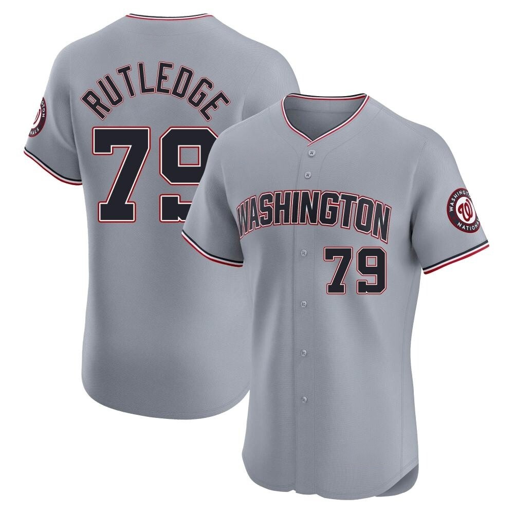 Elite Jackson Rutledge Men's Washington Nationals Gray Road Jersey Elite Jackson Rutledge Men's Washington Nationals Gray Road Jersey