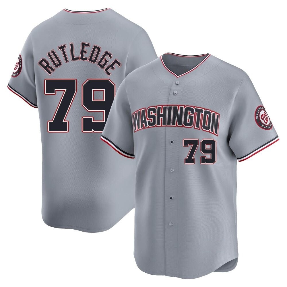 Limited Jackson Rutledge Men's Washington Nationals Gray Road Jersey Limited Jackson Rutledge Men's Washington Nationals Gray Road Jersey