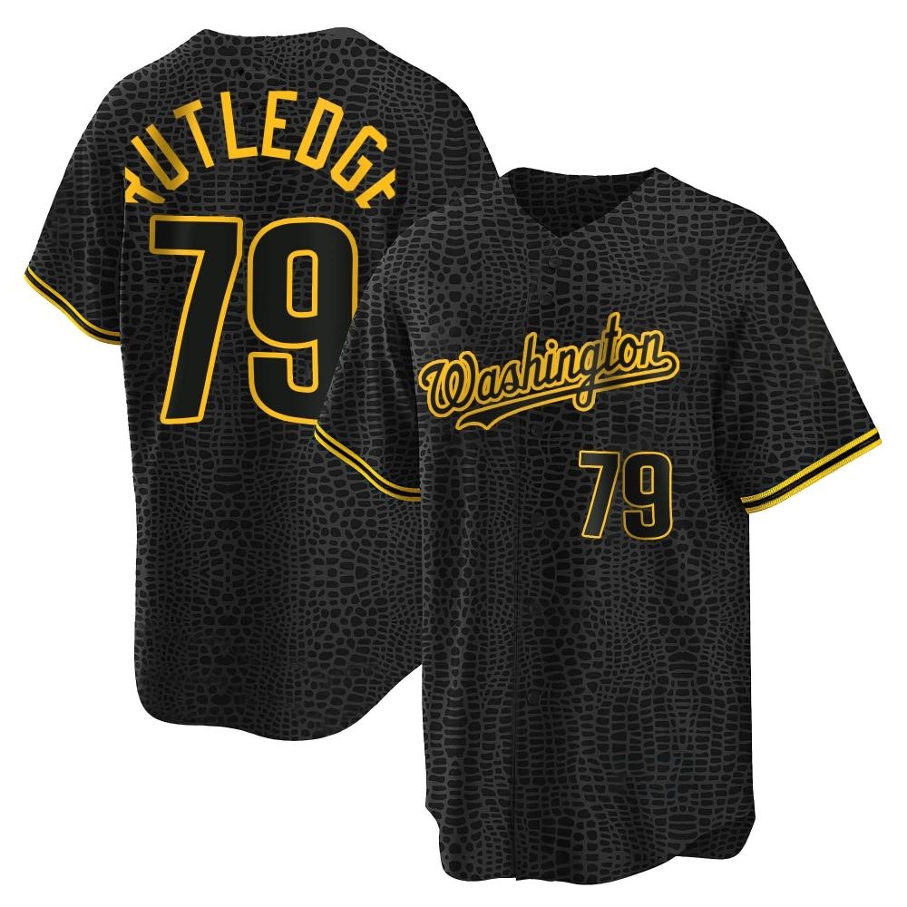 Replica Jackson Rutledge Men's Washington Nationals Black Snake Skin City Jersey Replica Jackson Rutledge Men's Washington Nationals Black Snake Skin City Jersey