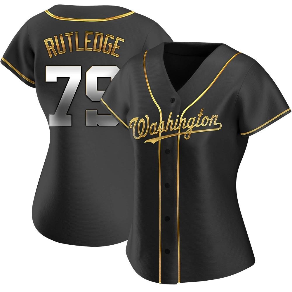 Replica Jackson Rutledge Women's Washington Nationals Black Golden Alternate Jersey Replica Jackson Rutledge Women's Washington Nationals Black Golden Alternate Jersey