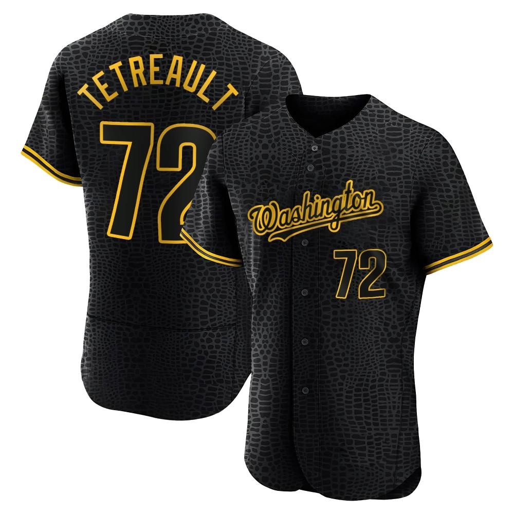 Authentic Jackson Tetreault Men's Washington Nationals Black Snake Skin City Jersey Authentic Jackson Tetreault Men's Washington Nationals Black Snake Skin City Jersey