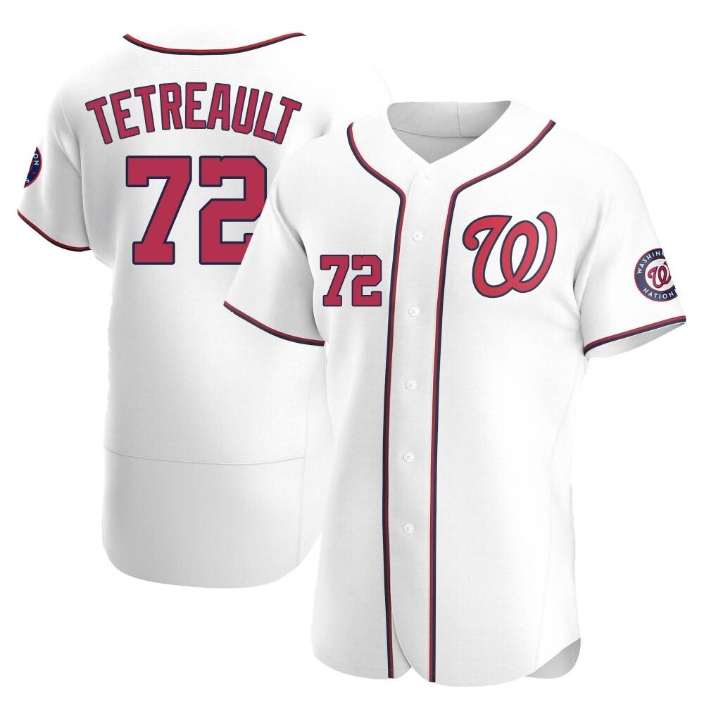 Authentic Jackson Tetreault Men's Washington Nationals White Home Jersey Authentic Jackson Tetreault Men's Washington Nationals White Home Jersey