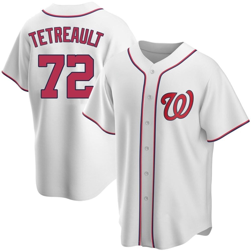 Replica Jackson Tetreault Men's Washington Nationals White Home Jersey Replica Jackson Tetreault Men's Washington Nationals White Home Jersey