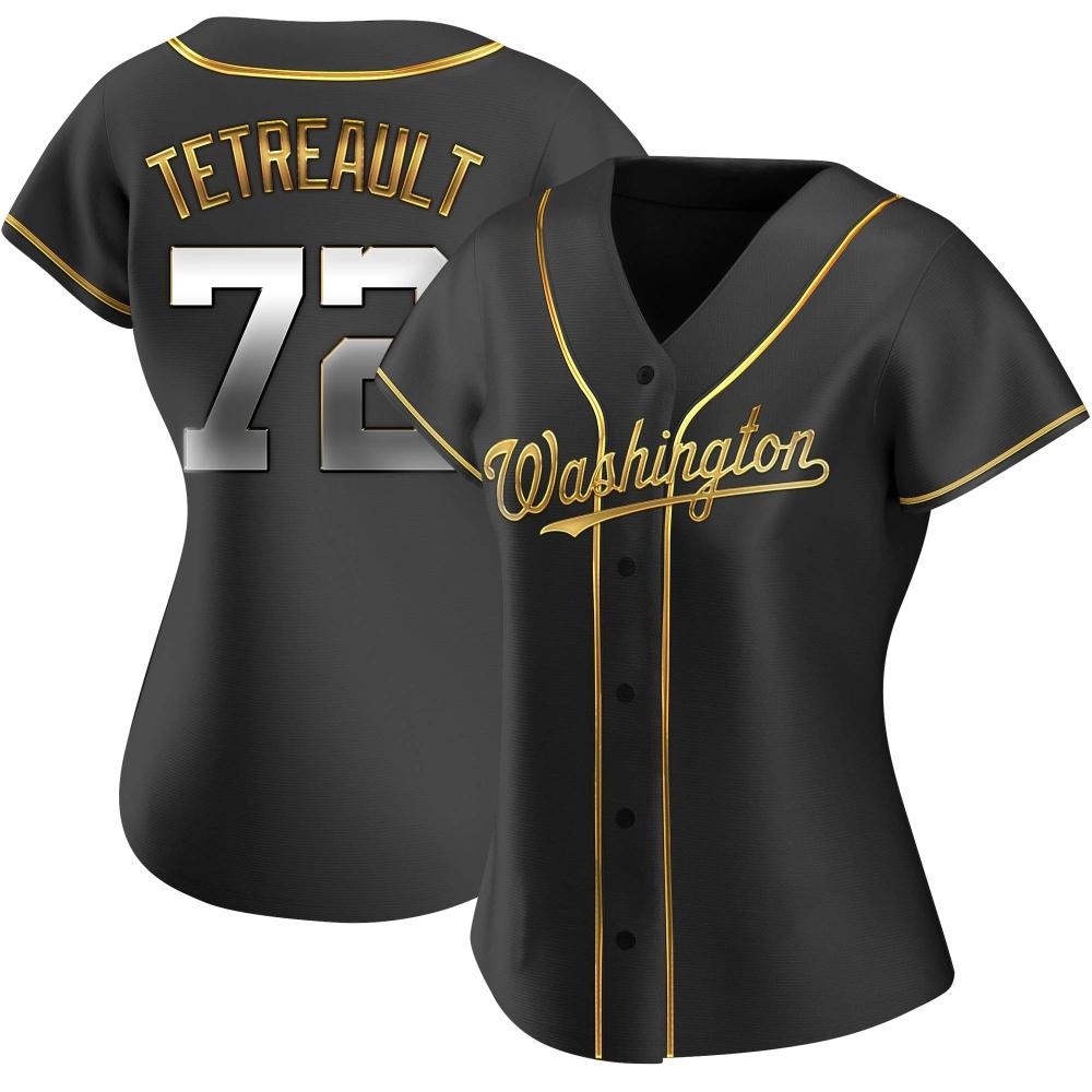 Replica Jackson Tetreault Women's Washington Nationals Black Golden Alternate Jersey Replica Jackson Tetreault Women's Washington Nationals Black Golden Alternate Jersey
