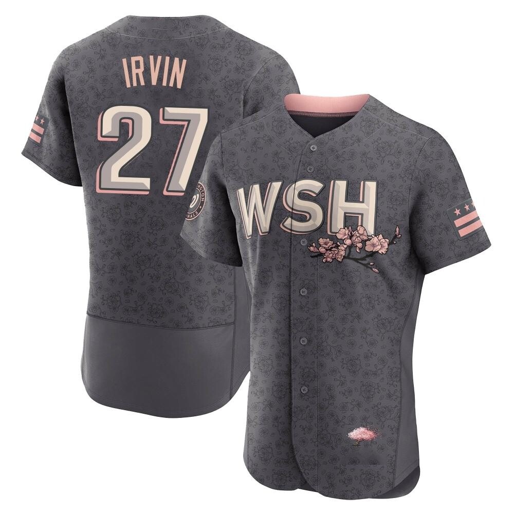 Authentic Jake Irvin Men's Washington Nationals Gray 2022 City Connect Jersey Authentic Jake Irvin Men's Washington Nationals Gray 2022 City Connect Jersey