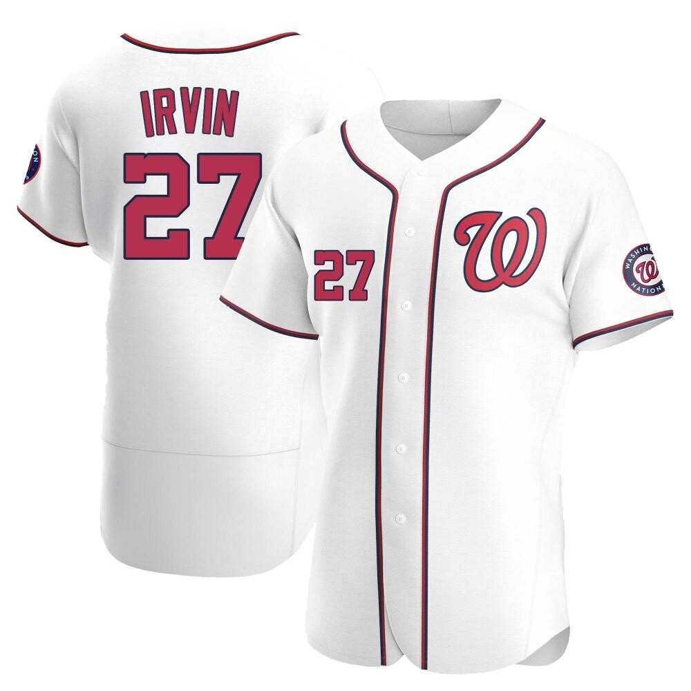 Authentic Jake Irvin Men's Washington Nationals White Home Jersey Authentic Jake Irvin Men's Washington Nationals White Home Jersey
