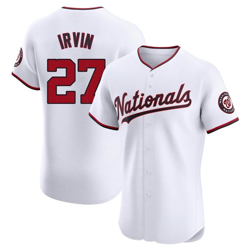 Elite Jake Irvin Men's Washington Nationals White Home Jersey Elite Jake Irvin Men's Washington Nationals White Home Jersey