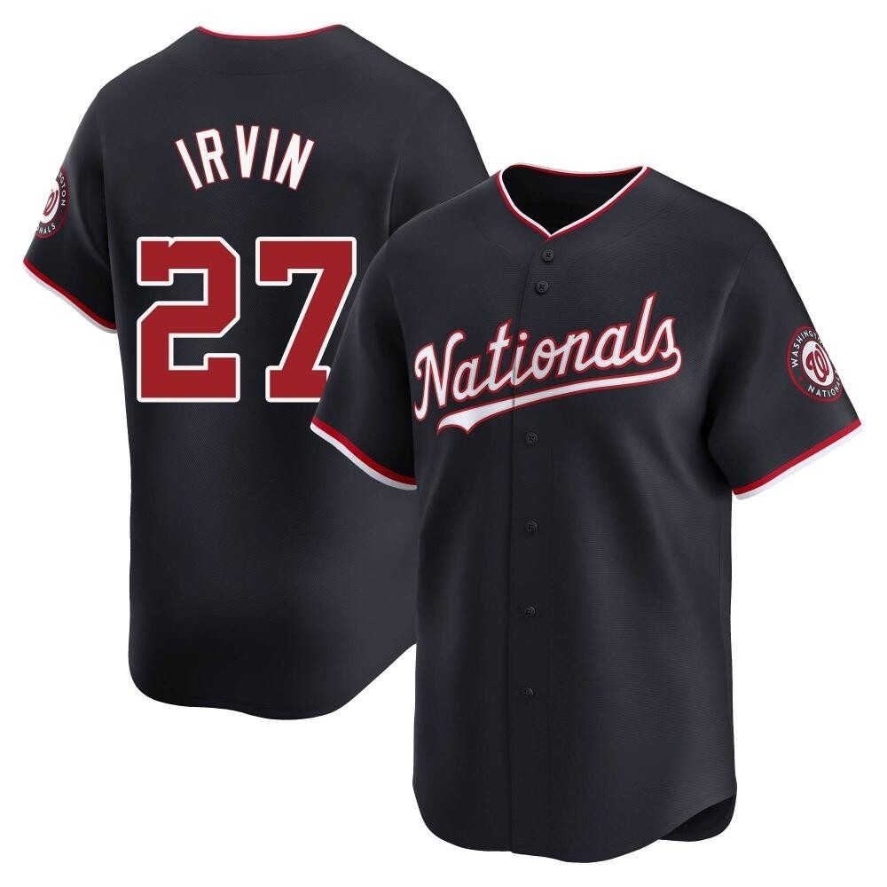 Limited Jake Irvin Men's Washington Nationals Navy Alternate Jersey Limited Jake Irvin Men's Washington Nationals Navy Alternate Jersey