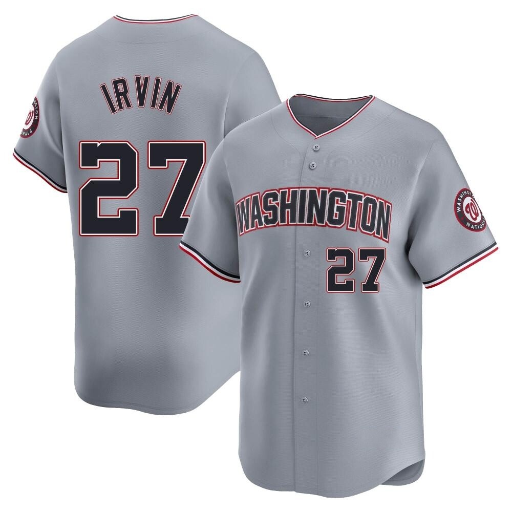 Limited Jake Irvin Youth Washington Nationals Gray Road Jersey Limited Jake Irvin Youth Washington Nationals Gray Road Jersey