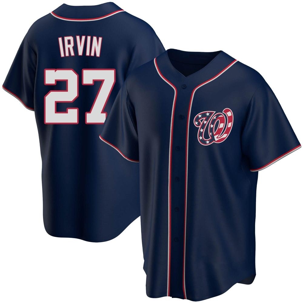 Replica Jake Irvin Men's Washington Nationals Navy Alternate Team Jersey Replica Jake Irvin Men's Washington Nationals Navy Alternate Team Jersey